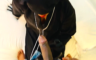 Inviting Indian bhabhi Shabana in hijab and abaya delivers hardcore fun with fat ass cumshot.