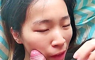 Cute Asian Girl Deep throats Hard-on Be useful to Facial Cum shot Cumshot