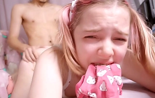 This chab pins their way down, panties stuffed in their way mouth, pounding their way tight pink pussy.
