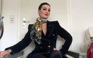 Silk scarves and dark blue velvet blazer