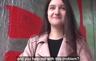 Public Agent - highly cute and real code of practice brunette 19yrs Teenager tastefulness student with natural knockers sweeties a strangers thick dick outdoors in exchange for assets