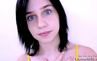 Really cute Teen loves to suck big dick at Casting POV