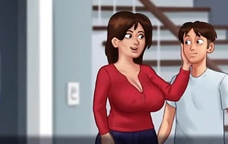 Hot Stepmom Debbie in Enticing Sexy Dress Begs Him to Smooch Her - Summertime Caption 3D Porn Game